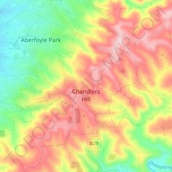 Chandlers Hill topographic map, elevation, terrain