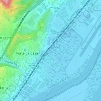 Forte da Casa topographic map, elevation, terrain