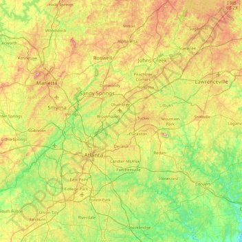 Fulton County topographic map, elevation, terrain