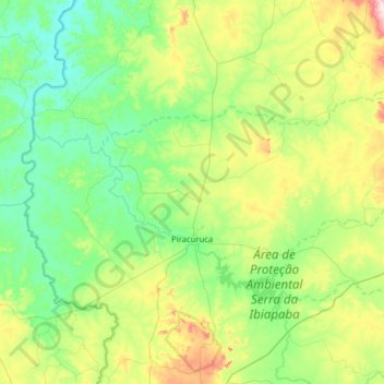 Piracuruca topographic map, elevation, terrain