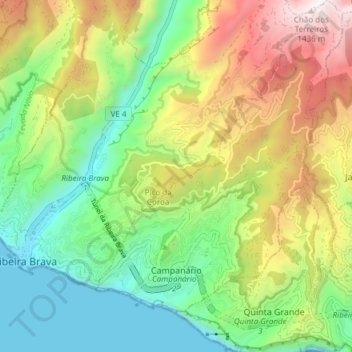 Campanário topographic map, elevation, terrain