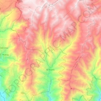 El Triunfo topographic map, elevation, terrain
