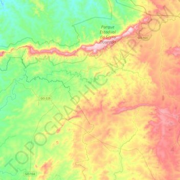 Mossâmedes topographic map, elevation, terrain