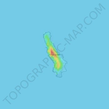 Pulau Bidan topographic map, elevation, terrain