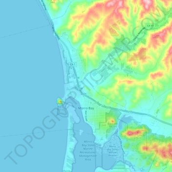 Morro Bay topographic map, elevation, terrain