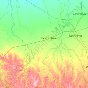 Portachuelo topographic map, elevation, terrain