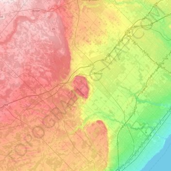 Milton topographic map, elevation, terrain