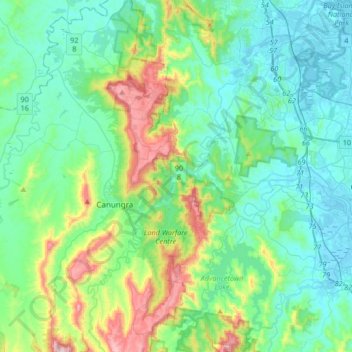 Coomera River topographic map, elevation, terrain