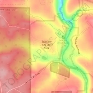 Swallow Falls State Park topographic map, elevation, terrain