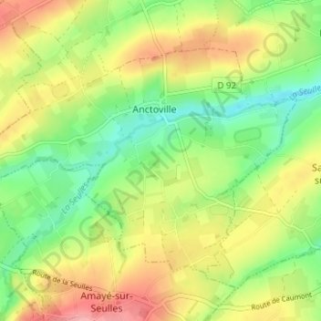 Anctoville topographic map, elevation, terrain