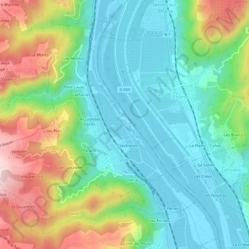 Vion topographic map, elevation, terrain