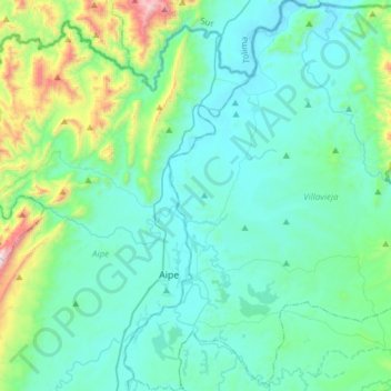 Villavieja topographic map, elevation, terrain