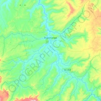 Ituporanga topographic map, elevation, terrain