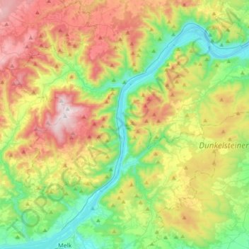 Wachau Cultural Landscape topographic map, elevation, terrain