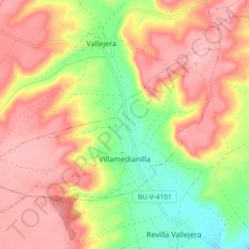 Villamedianilla topographic map, elevation, terrain