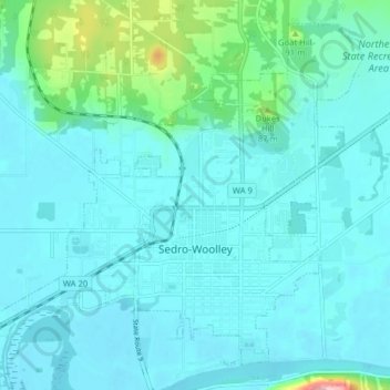 Sedro-Woolley topographic map, elevation, terrain
