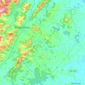 Alagoinha topographic map, elevation, terrain