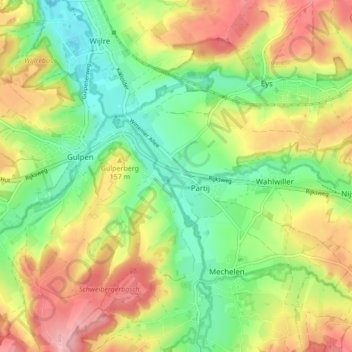 Wittem topographic map, elevation, terrain