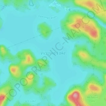 Victoria Lake topographic map, elevation, terrain