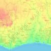Côte d'Ivoire topographic map, elevation, terrain