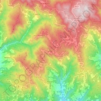 Marliana topographic map, elevation, terrain