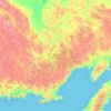 Oblast Magadan topographic map, elevation, terrain