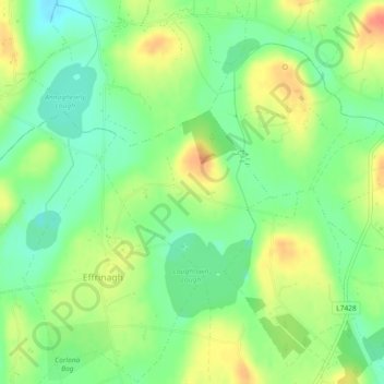 Annaghbradican topographic map, elevation, terrain