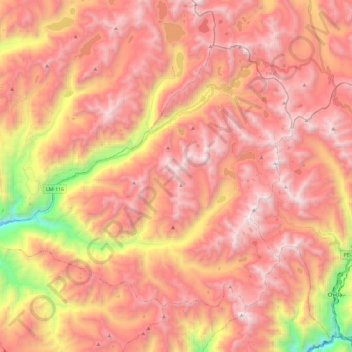Carampoma topographic map, elevation, terrain