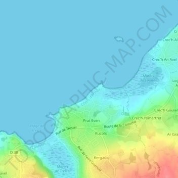 Plage du Royau topographic map, elevation, terrain