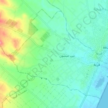 Korba Ouest topographic map, elevation, terrain