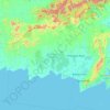 Central Kalimantan topographic map, elevation, terrain