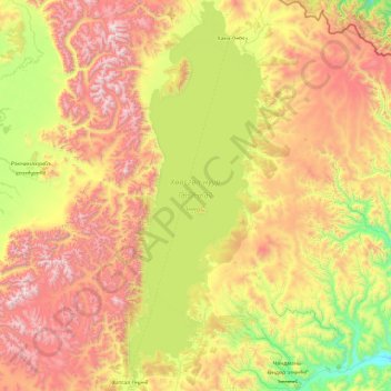 Khuvsgul-See topographic map, elevation, terrain