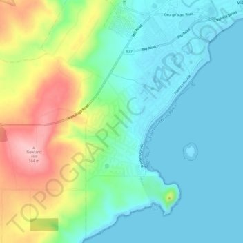 Encounter Bay topographic map, elevation, terrain