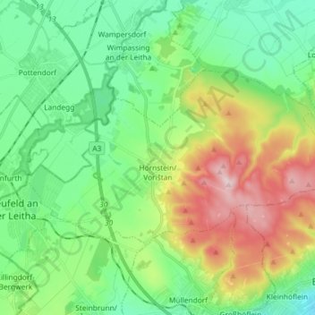Gemeinde Hornstein topographic map, elevation, terrain
