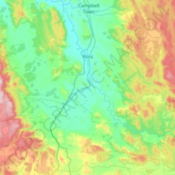 Ross topographic map, elevation, terrain