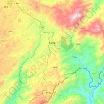 Dulong topographic map, elevation, terrain