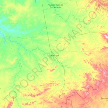 Paulistana topographic map, elevation, terrain