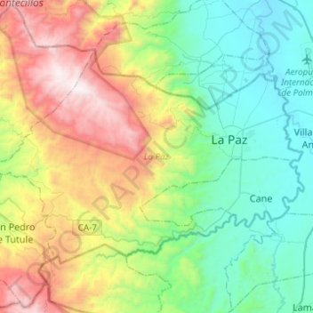 La Paz topographic map, elevation, terrain