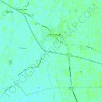 Long Sutton topographic map, elevation, terrain