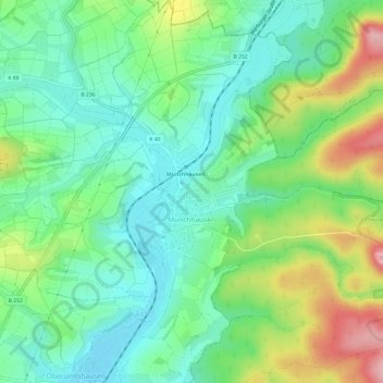 Münchhausen topographic map, elevation, terrain