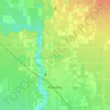 Reedley topographic map, elevation, terrain