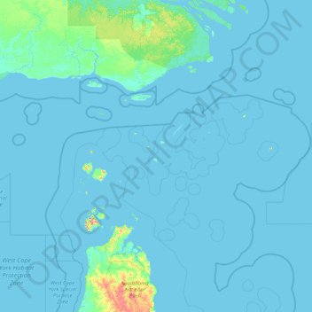 Torres Strait topographic map, elevation, terrain