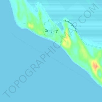 Gregory topographic map, elevation, terrain