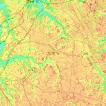 Tomisato topographic map, elevation, terrain