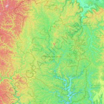 Yengo National Park topographic map, elevation, terrain