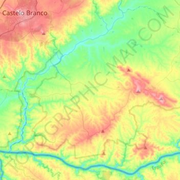 Malpica do Tejo topographic map, elevation, terrain