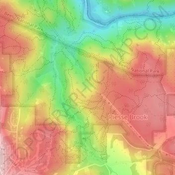 Kalamunda National Park topographic map, elevation, terrain