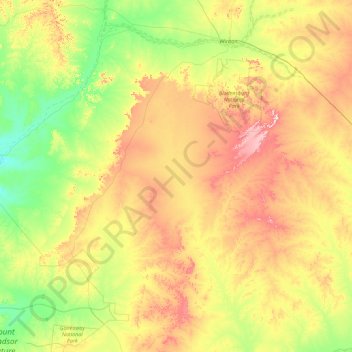 Opalton topographic map, elevation, terrain