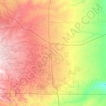 Baca County topographic map, elevation, terrain