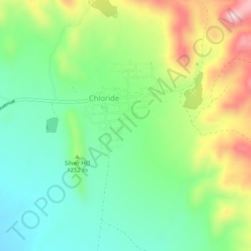 Chloride topographic map, elevation, terrain